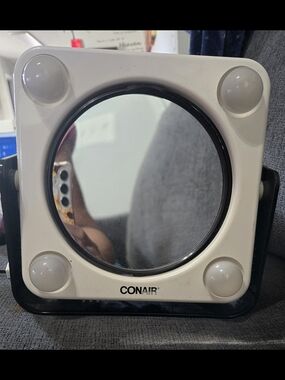 Conair White Lighted Makeup Mirror - Adjustable Tabletop Mirror
